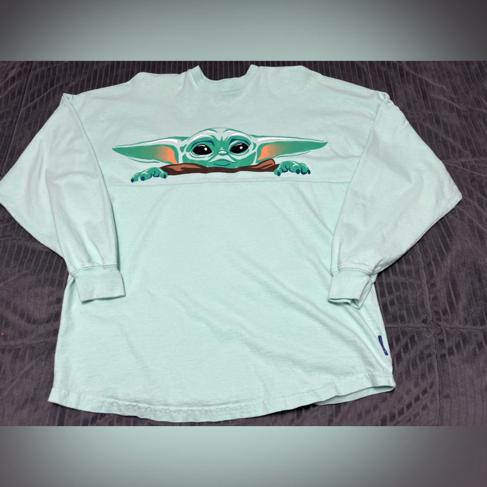 Disney Star Wars The Mandalorian Spirit Jersey Adult Small Grogu Baby Yoda Green